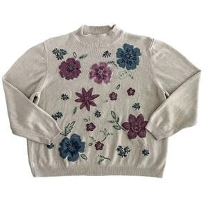 𝅺VINTAGE 90’s Alfred Dunner Floral Knit Sweater